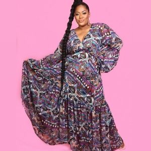 Aztec Print Maxi Dress